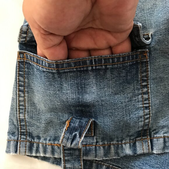 Riveted By Lee Cargo Shorts Women 12M Blue High Rise Medium Wash Stretch 18071 - Picture 10 of 12